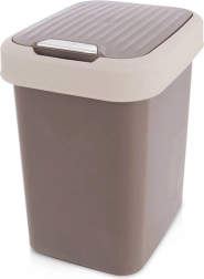 Plastaffaldsspand 12 l brun med vippelåg