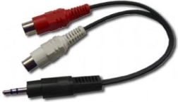 Audioadapter 3,5 mm jack til 2x RCA-stik, 20 cm