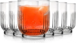 Sæt med glas 300 ml — 6 stk., klart rillet glas