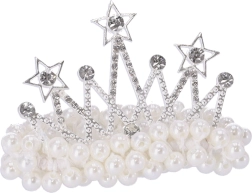 Dekorativ hårelastik med perler – Krone