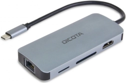 USB‑C 8-i-1 multi-hub 4K med PD 100 W fra DICOTA