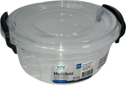 Plastisk rundt madopbevaringsboks 600 ml med låg