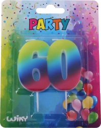 Fødselsdagslys nummer 60 i regnbuefarver