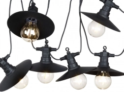 Udendørs lyskæde 5,5 m med 6 LED-pærer, IP44, varmt lys