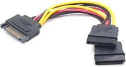 SATA-kabel (M) til SATA (F) x2, 15 cm