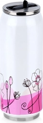 Termokrus i dåseform 500 ml med blomstermotiv