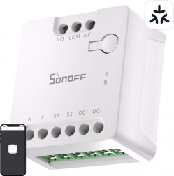 Smart Wi‑Fi‑afbryder SONOFF MINI‑D med MATTER‑understøttelse (AC/DC 12‑48 V, potentialefri)