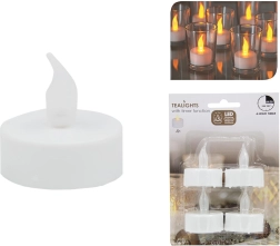 Sæt med LED fyrfadslys med timer, hvid, diameter 3,5 cm (4 stk.)