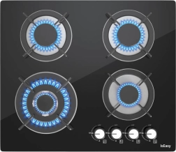 Iseasy gas-kogeplade med glasoverflade, 4 brændere
