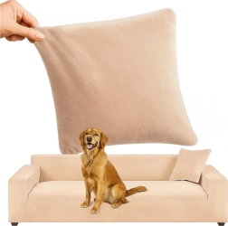Ruhhy elastisk velourbetræk til hjørnesofa beige 190–230 cm - 1 stk.