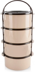Plastisk fireetagers madtiffin 4×1,5 l