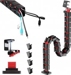 Kabelorganisator sort rød 1345 mm Nano RS