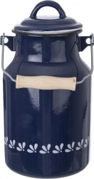 Emaljeret retro mælke kande 2 l blå-hvid