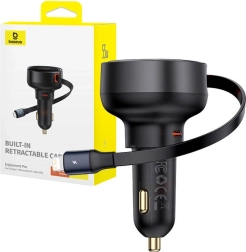Baseus Enjoyment Pro biloplader med Lightning- og USB-C-kabel, 55W