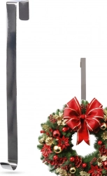 Metalisk sølvfarvet kransophæng 30 cm