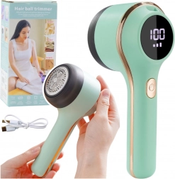 Elektrisk fnugfjerner til tekstiler med 3 hastigheder, grøn