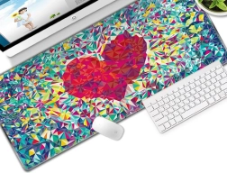 Spilmåtte til mus og tastatur for gamere 30x80 cm - hjerte