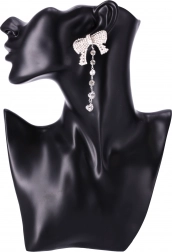 Lange øreringe med sløjfe - sølvfarvet