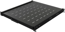 Udtrækshylde til 19" rackskab 1U, 500 mm, sort