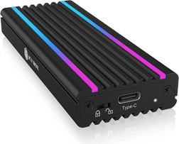 Aluminiumsboks til M.2 NVMe SSD med RGB‑belysning USB‑C 10 Gb/s