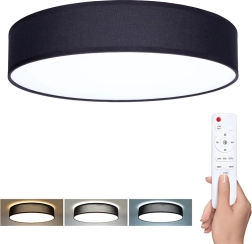 Solight LED-loft- og væglampe Penley med fjernbetjening, 48 W, 47 cm, sort