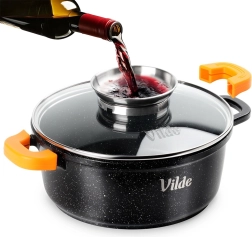 Granitgryde med glaslåg terruna aroma 20 cm, 2,1 l