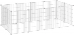 Modulær indhegning til små kæledyr hvid