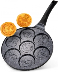 Granit stegepande til æg BLACK LINE, 26 cm, 7 huller