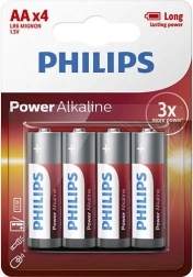 Philips Power Alkaline AA batterier 4 stk
