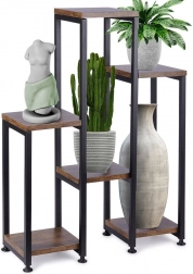 Blomstestand med 6 niveauer 70 cm – metal og trælook