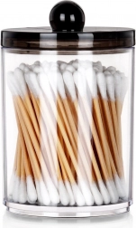 Akrylbeholder til vatpinde og kosmetiske vatrondeller med låg