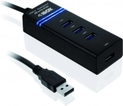 USB-hub 3.0 IUH3FB, 4× USB 3.0, sort