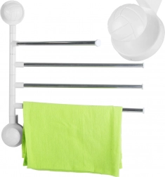 Drejeligt vægmonteret håndklædeholder med 4 arme