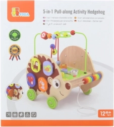 Træ-træksdyr pindsvin 5-i-1 med aktiviteter VIGA