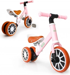Balancecykel 2-i-1 med pedaler pink ECO TOYS