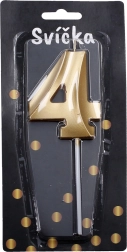 Fødselsdagslys Guld tal 4