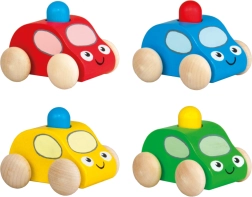 Pivende træbil med blinklys – grøn