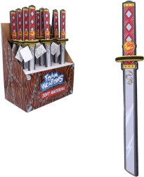 Blødt skumsværd i katana-design med tryk, 53 cm