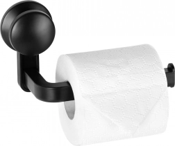 Toiletrulleholder med sugekop, sort, 16,5 cm