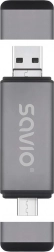 Savio 3-i-1 kortlæser USB-C, USB-A, micro USB