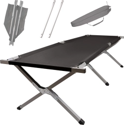 Sammenklappelig campingfeltseng XXL – sort