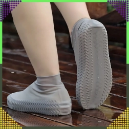 Vandtætte silikoneovertræk til sko med skridsikker sål, størrelse S, grå