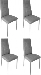 Sæt med 4 polstrede spise- og stuestole, grå