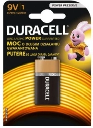 Alkalisk 9V Duracell-batteri