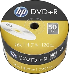 Hp dvd+r 16x 4,7 gb, pakke 50 stk