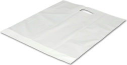 Stor hvid plastikpose med udstanset håndtag 54 × 59 cm - 1 stk.