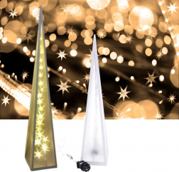 Pyramide med roterende LED-stjerner 13×13×60 cm