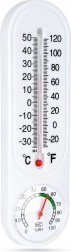 Hvidt termometer med hygrometer 22 cm