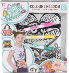 Farvelægningstaske med tekstiltuscher