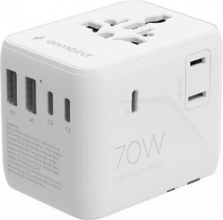 Universel rejseadapter 70 W med USB og GaN-teknologi